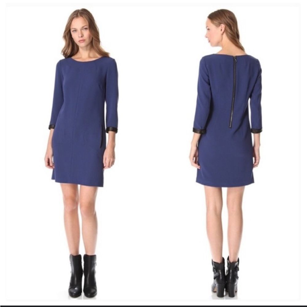 rag & bone Indigo Long-Sleeve Shift Dress with Back Zip
